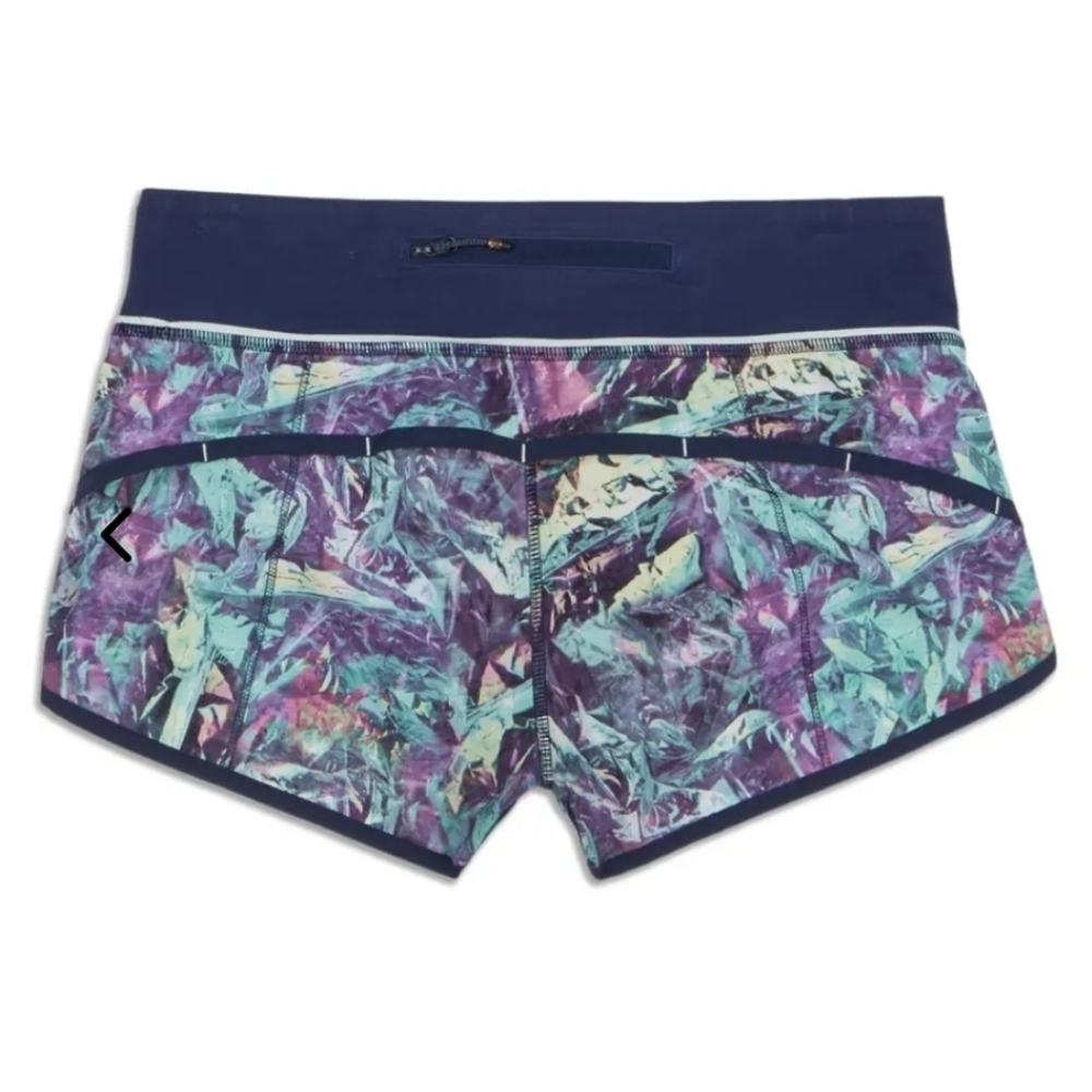 Lululemon 752 Run: Speed Short *4-way Stretch Iridescent Multi / Deep Navy sz 6 - Picture 3 of 9